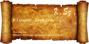 Klinger Szabina névjegykártya
